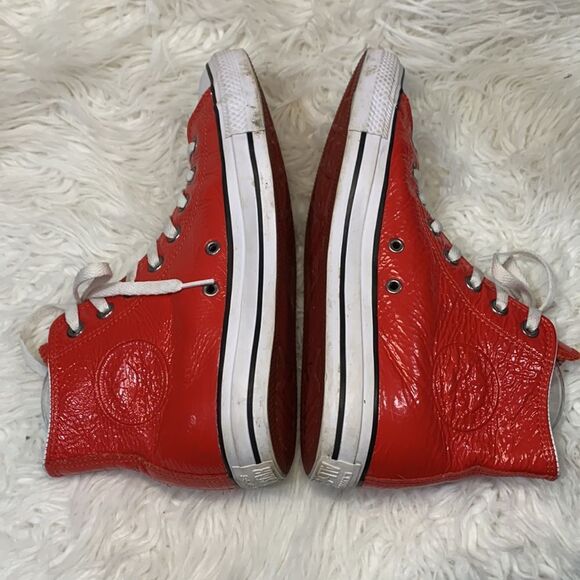 CONVERSE Chuck Taylor All Star 70’s Hi RED Leather Sz M-7.5 W-9.5 - Picture 6 of 11